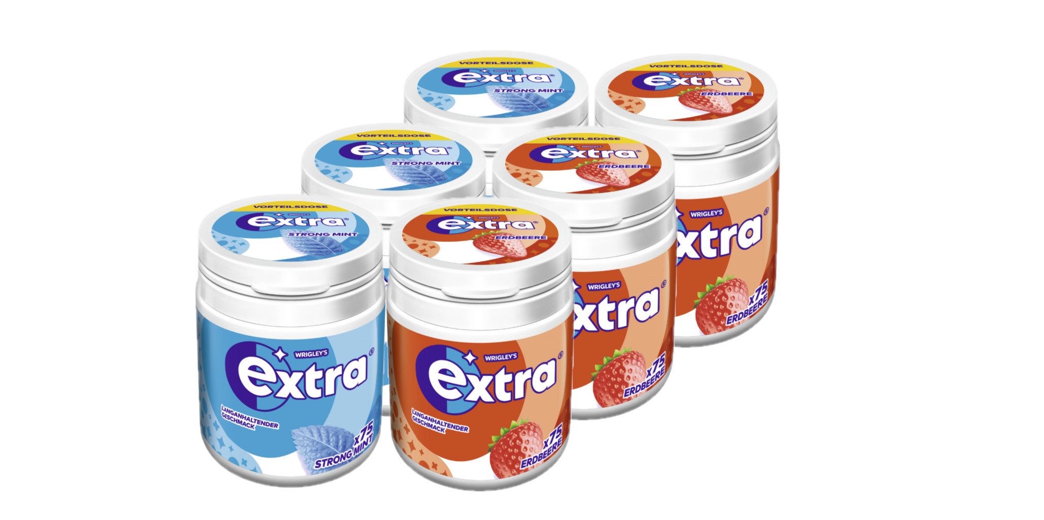 EXTRA Süßigkeit EXTRA Kaugummi XL Mix I 6 Dosen 2 Geschmackssorten