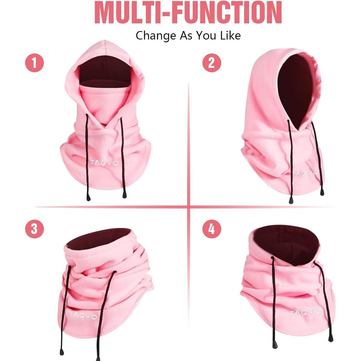 LuxusKollektion Sturmhaube Sturmhaube Winter Fleece Gesichtshaube Halswärmer Einheitsgröße Rosa