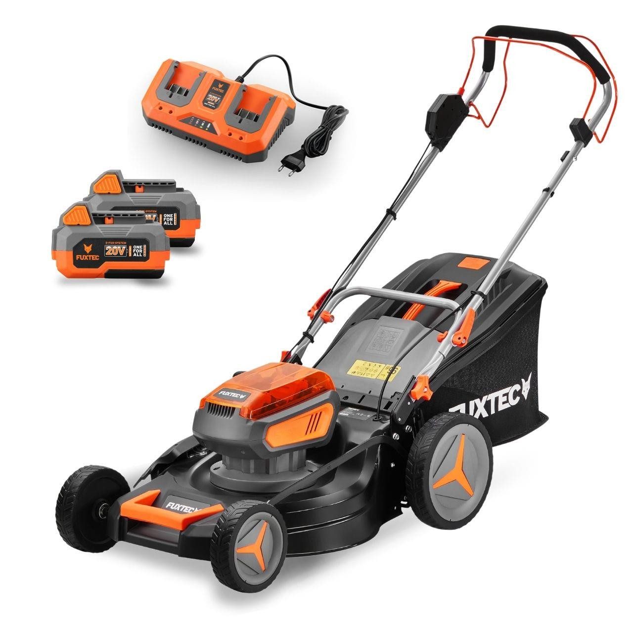 FUXTEC Akkurasenmäher FX-E2RM46, 46 cm Schnittbreite, 40V, ohne Akku und Ladegerät, 46 cm, Hinterradantrieb