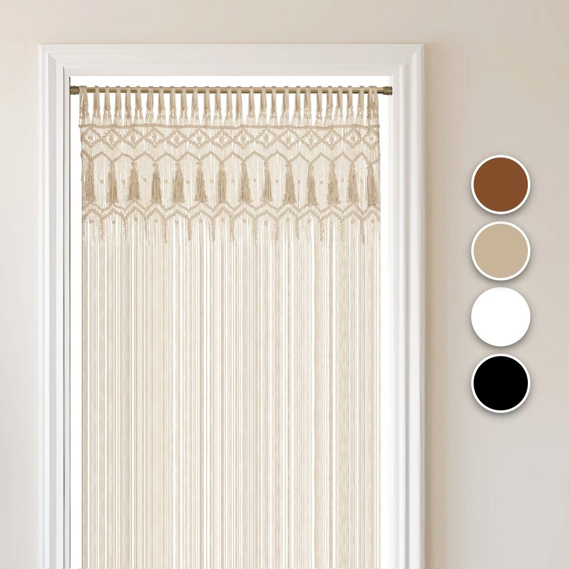 Cozyor Türvorhang Makramee 132 x 200 cm Boho Vorhang Fenstervorhang Raumtei günstig online kaufen