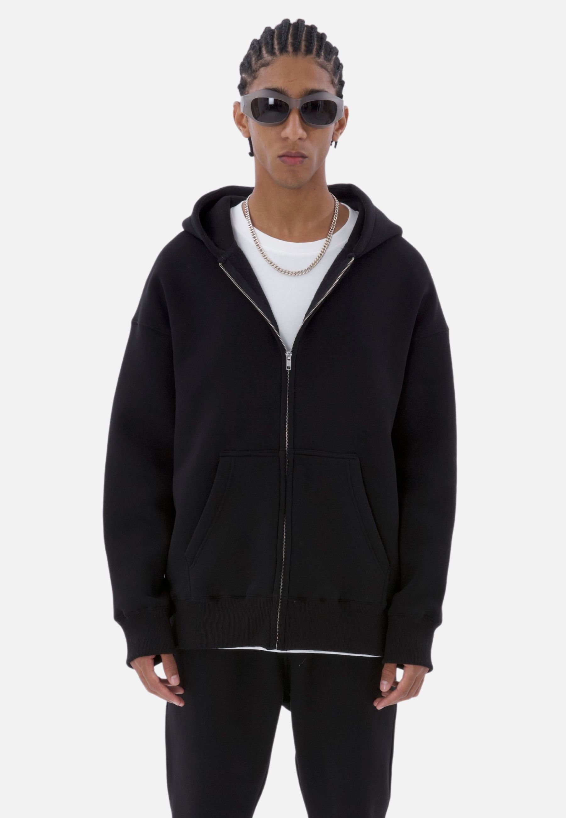 COFI Casuals Sweatjacke Basic Oversized Zip-Hoodie, Premium Herren & Damen Sweat-Jacke