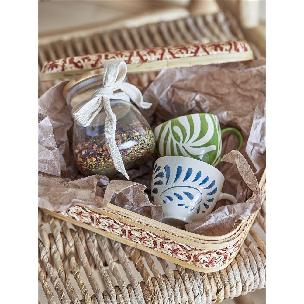 Bloomingville Tasse Heikki, Steingut, in Beige/Blau, 240ml