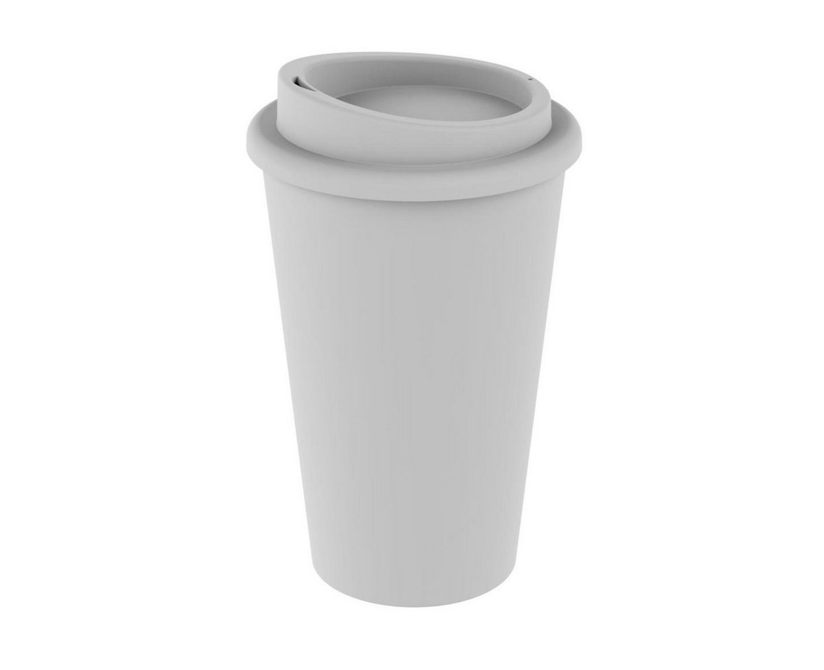elasto Coffee-to-go-Becher Langlebiger doppelwandiger Kaffeebecher 350 ml mit Deckel, Made in Germany, Auslaufsicher, Sicher verschließbar, 100% recyclebar