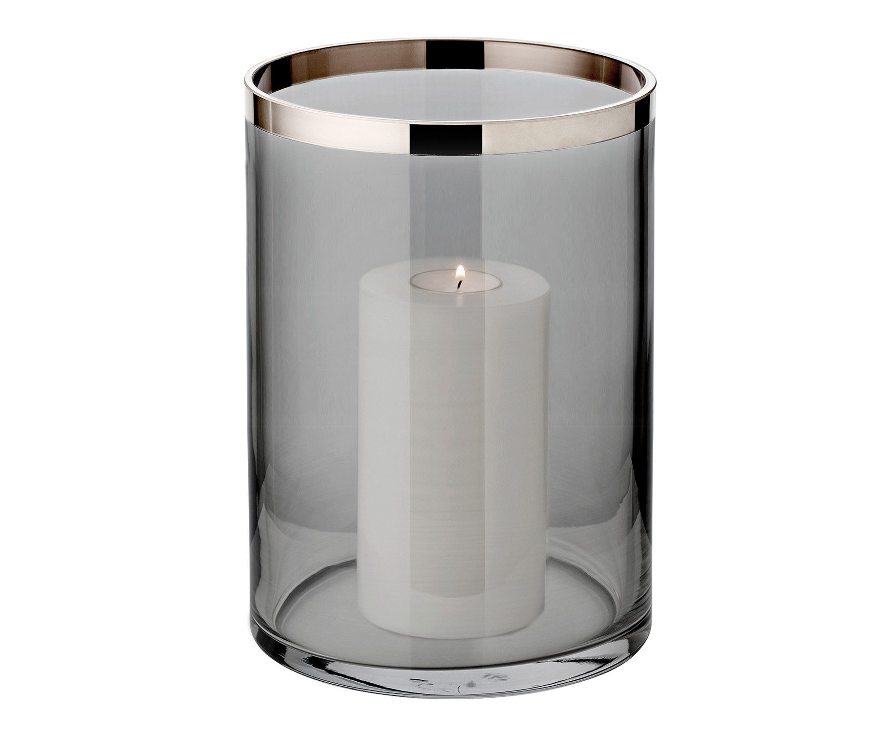 EDZARD Windlicht Zeus, Rauchglas, dunkles Kristallglas günstig online kaufen