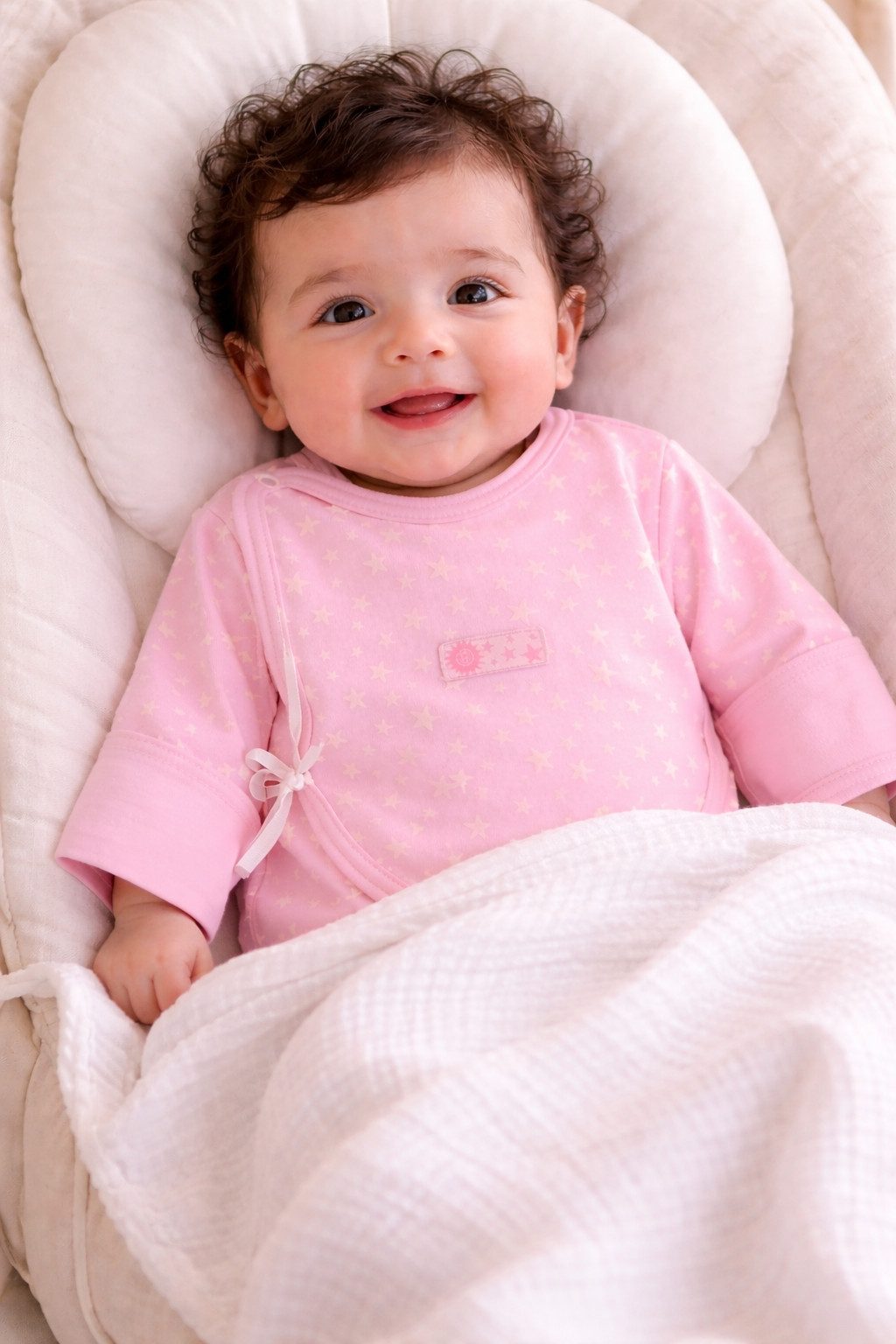 La Bortini Wickelshirt Baby Hemdchen Wickelhemdchen mit Kratzschutz Shirt in Rosa Blau aus reiner Baumwolle, 44 50 56 Langamrshirt Erstlingsshirt