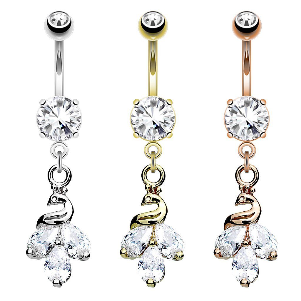 Taffstyle Bauchnabelpiercing Banane Piercing Stecker Chirurgenstahl Kristal günstig online kaufen