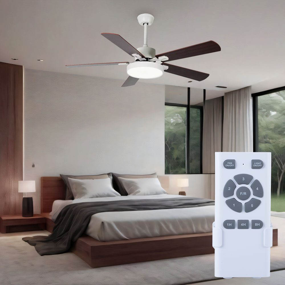 Lampenwelt Deckenventilator, LED Deckenventilator Lüfter Kühler Fernbedienung CCT 5 Stufen D 130 cm