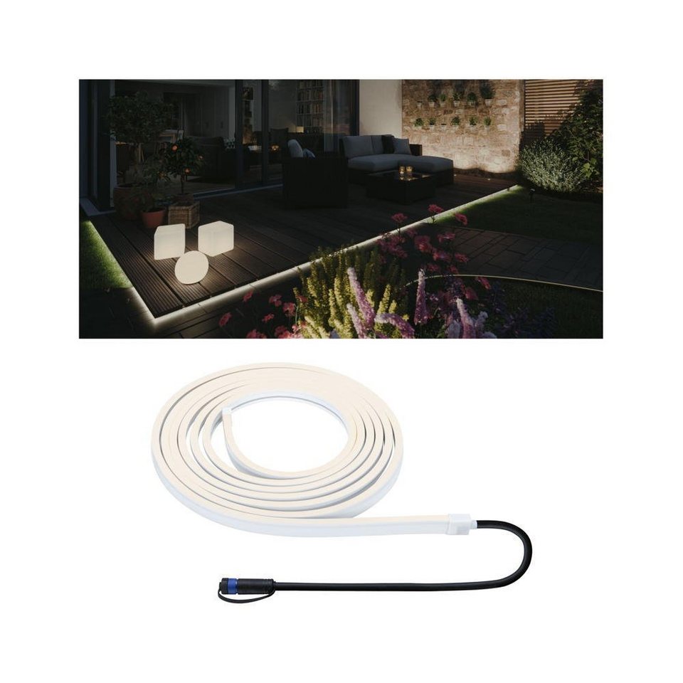 Paulmann Gartenleuchte Plug & Shine LED Light Strip Smooth in Schwarz 26W  870lm IP68 5000mm, keine Angabe, Leuchtmittel enthalten: Ja, fest verbaut,  LED, warmweiss, LED Streifen, Schutzart: