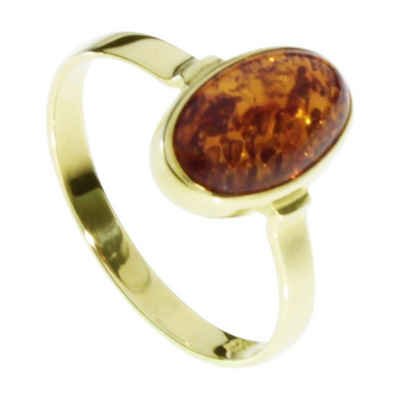 OSTSEE-SCHMUCK Goldring - Classic 11 x 7 mm - Gold 333/000 - Bernstein (1-tlg)