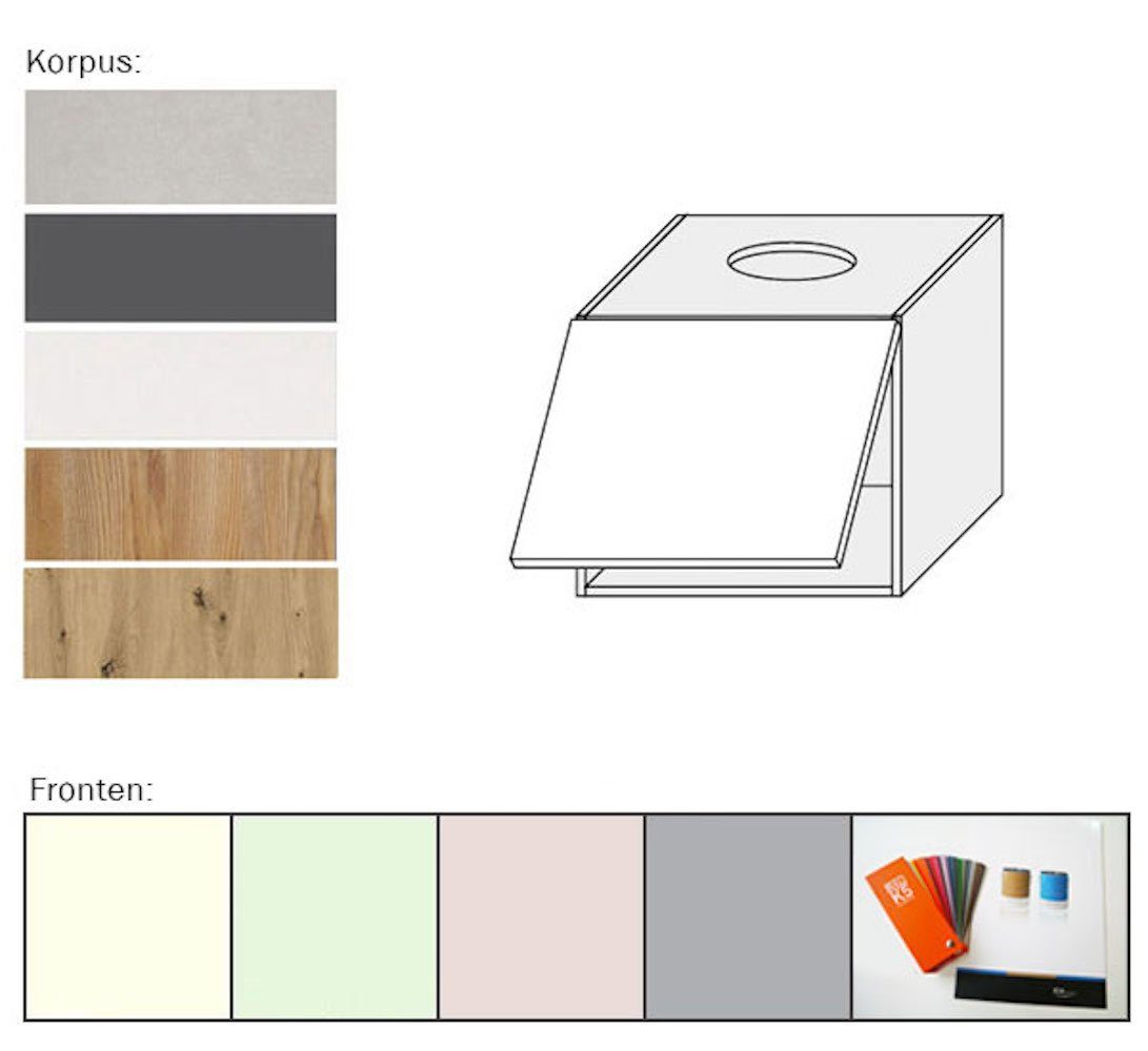 chiaro (Pescara) 0183 pastello Verde Klapphängeschrank Korpusfarbe und Front- Pescara Feldmann-Wohnen 60cm 1-türig wählbar