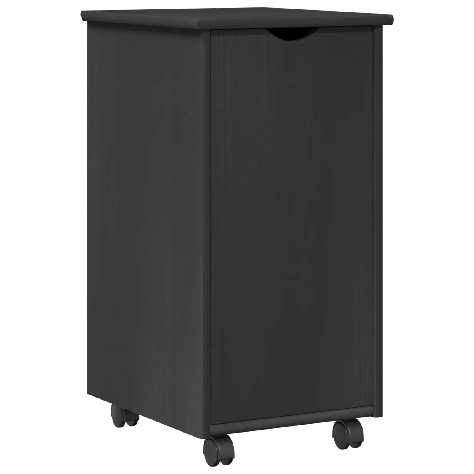 vidaXL Schranksystem Rollschrank Mit Rad Grau 34 x 39 x 65,5 cm Massivholz Kiefer (1-St)