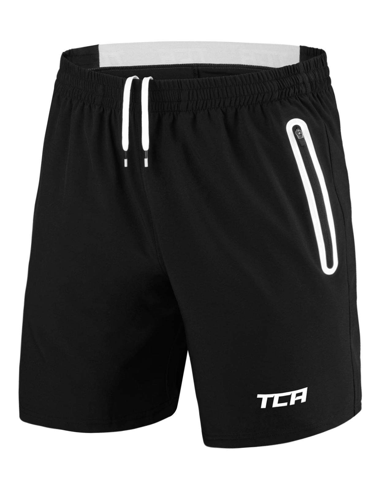 TCA Trainingsshorts TCA Herren Elite Tech Laufhose - Schwarz/Weiss, XL
