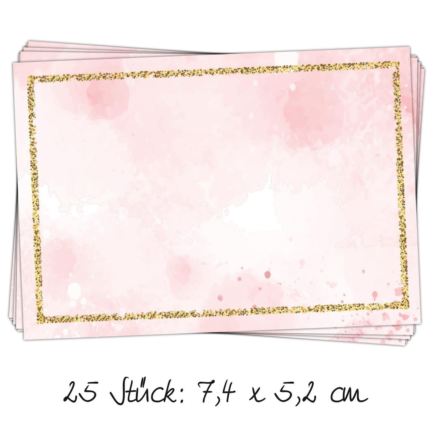 Logbuch-Verlag Aufkleber 25 Sticker zum Beschriften 7,4 x 5,2 cm - rosa Adressaufkleber