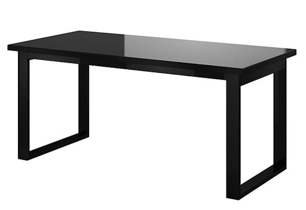 Feldmann-Wohnen Esstisch HELIO, ausziehbar schwarz Tischplatte Glas / grau