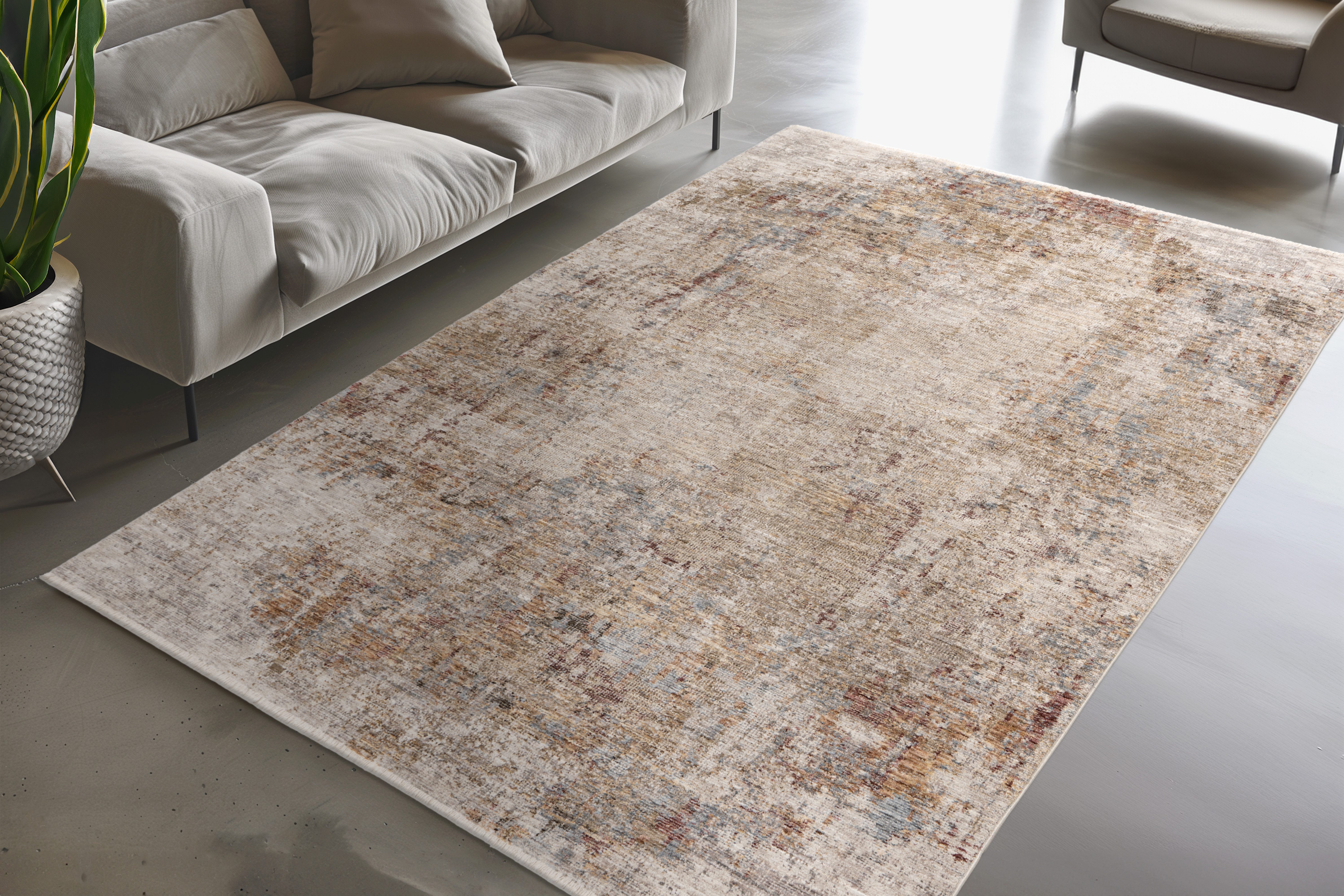 Obsession Teppich My Picasso 696, rechteckig, Höhe: 10 mm, modernes abstraktes Design, Hoch-Tief Effekt, mit Fransen