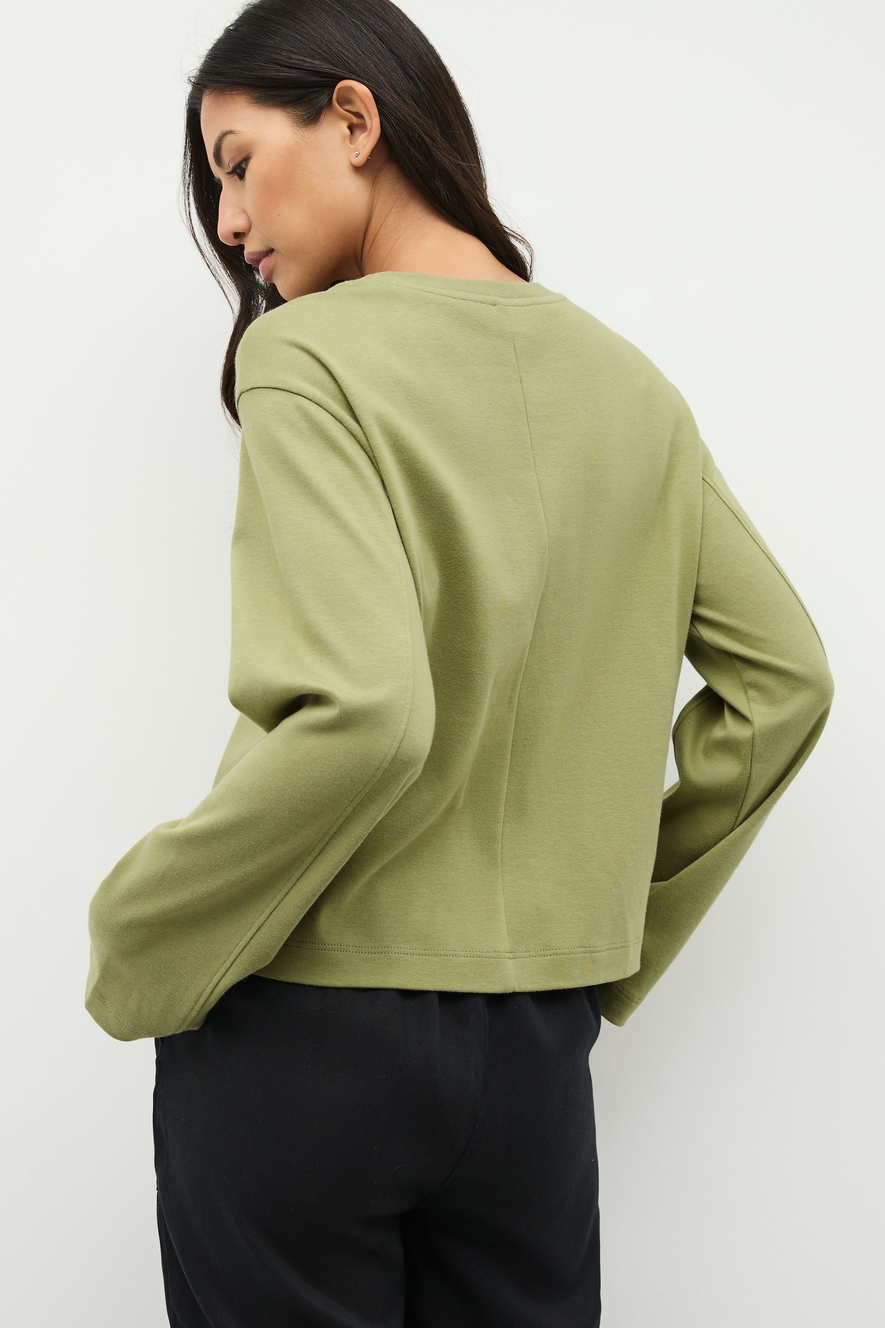 Next T-Shirt Interlock Langarmshirt mit Rundhalsausschnitt (1-tlg) günstig online kaufen