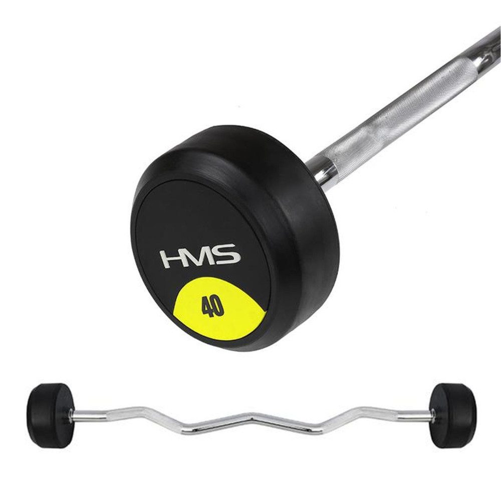 HMS Langhantel Curlhantel Fitnesshantel 40 kg, (Set, Curlstange), 125 cm Длина, 28 mm Durchmesser, 40 kg Gesamtgewicht