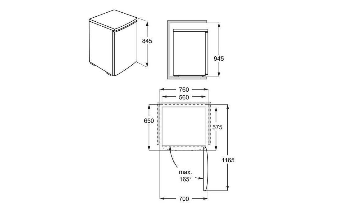 AEG Kühlschrank RTS811DXAW, 56 cm breit
