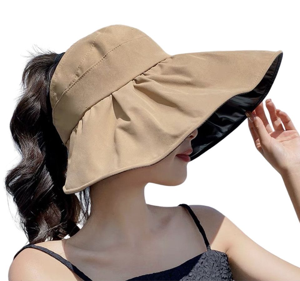 Coonoor Strohhut Damen halb-hohles Sonnenschutz-Hut, Belüfteter günstig online kaufen