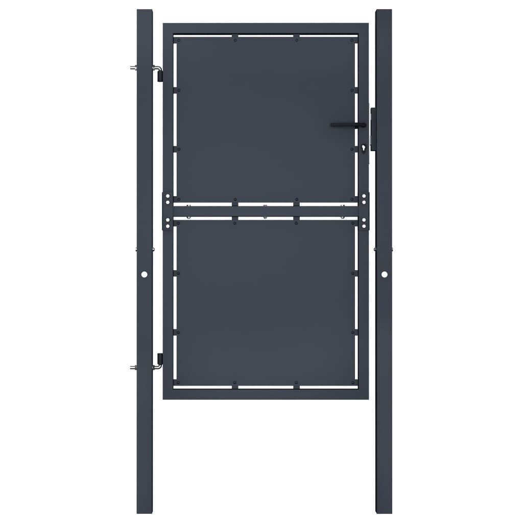 Gartentor 100 x 200 cm Gartentor Stahl 100x200 cm Anthrazit Zauntor