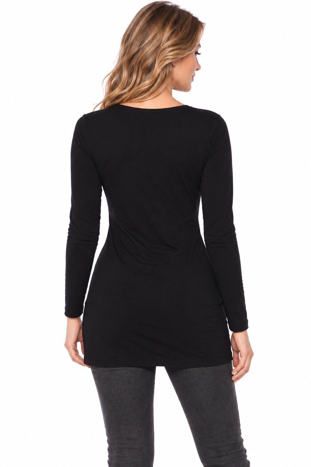Mellice Langarmshirt Damen Longshirt Langarm Shirt – Bild 2 von 2
