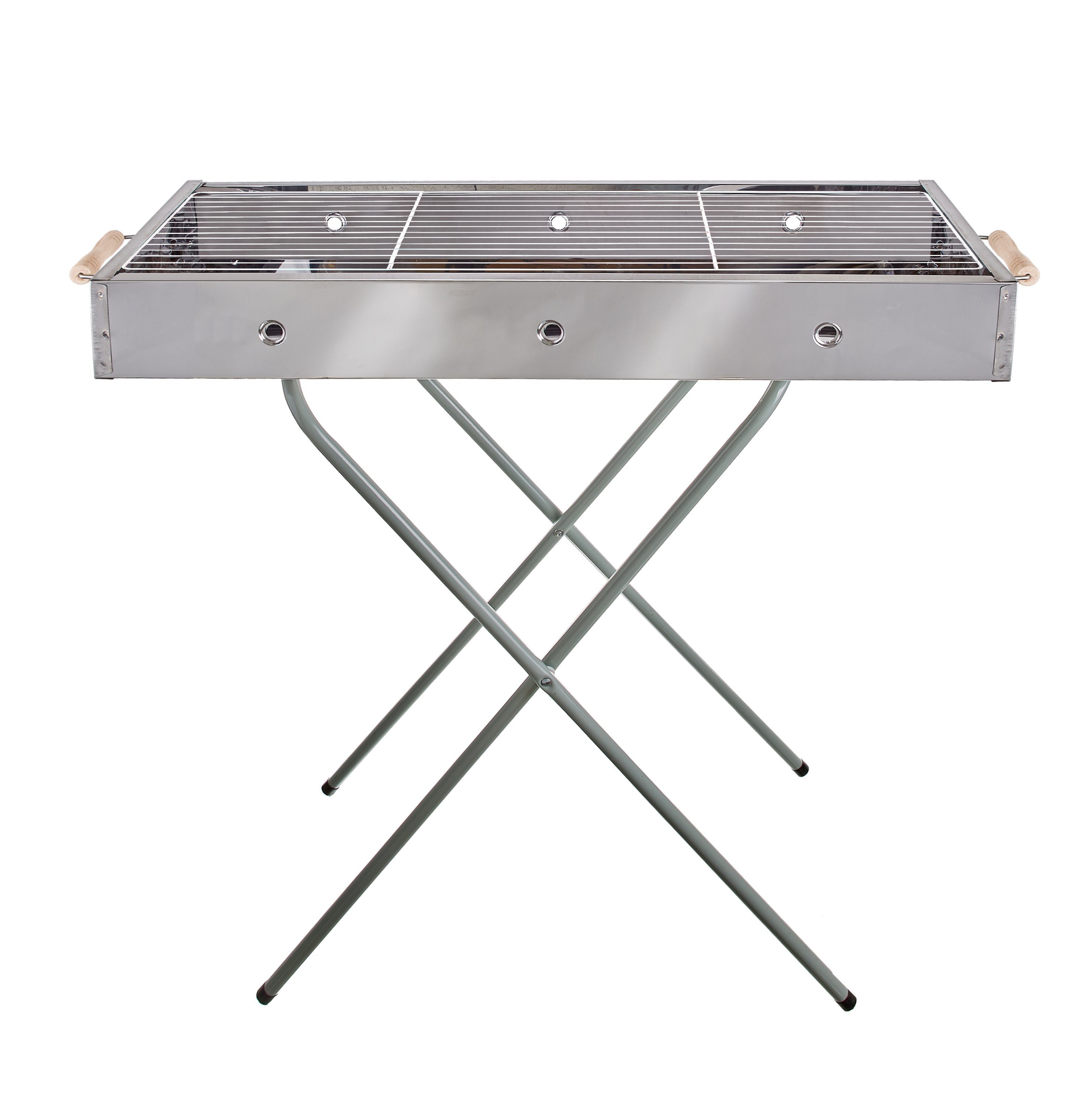 EuroStock Holzkohlegrill freistehender Edelstahl Barbecue Grill