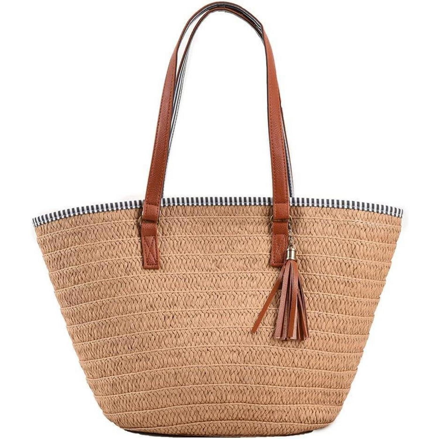LuxusKollektion Strandtasche Strohtasche Damen Sommer Strandtasche günstig online kaufen