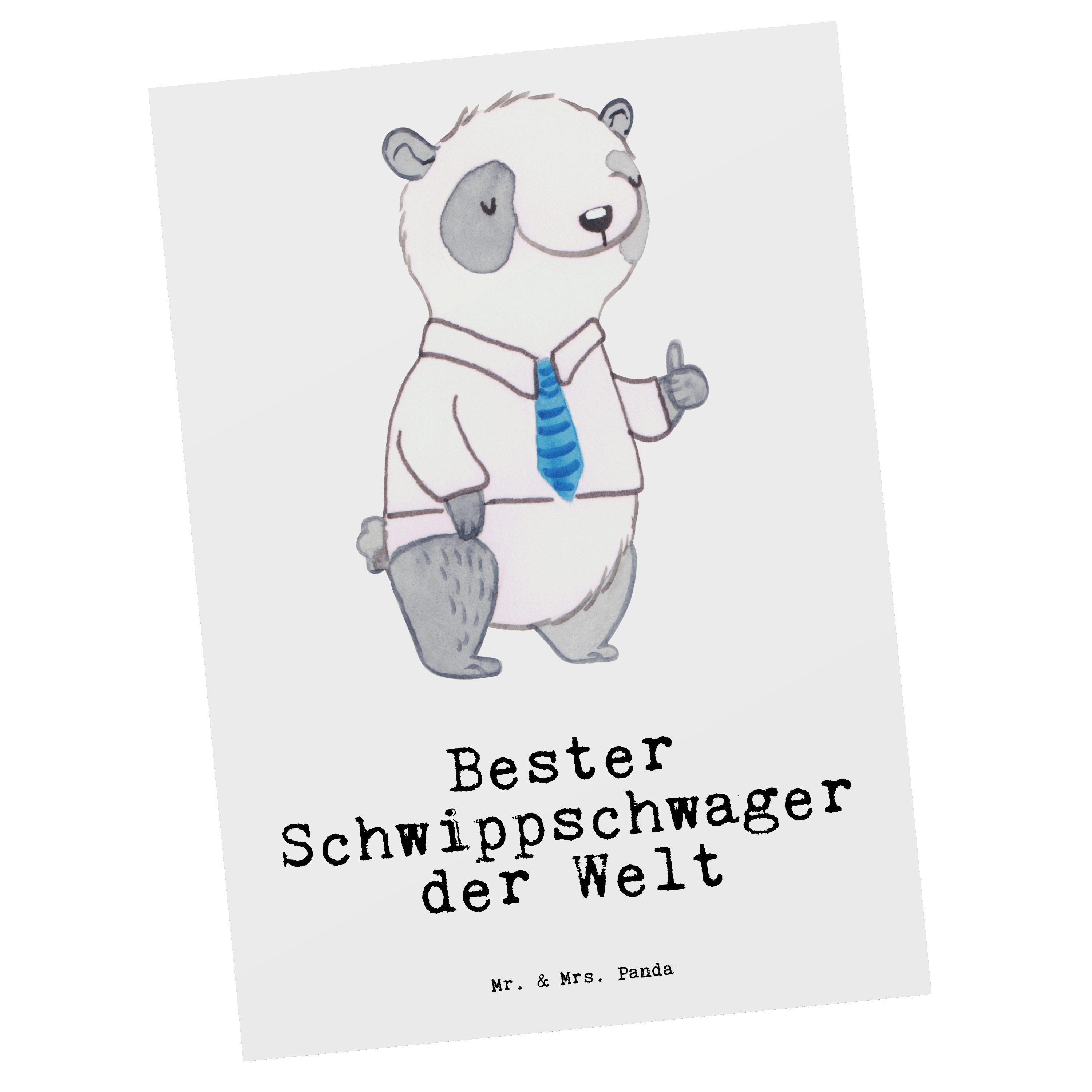 Mr. & Mrs. Panda Postkarte Panda Bester Schwippschwager der Welt - Weiß - Geschenk, Mitbringsel, Familie, Schwibschwager, Einladung, Karte, Geschenkidee, Bedanken, Ansichtskarte