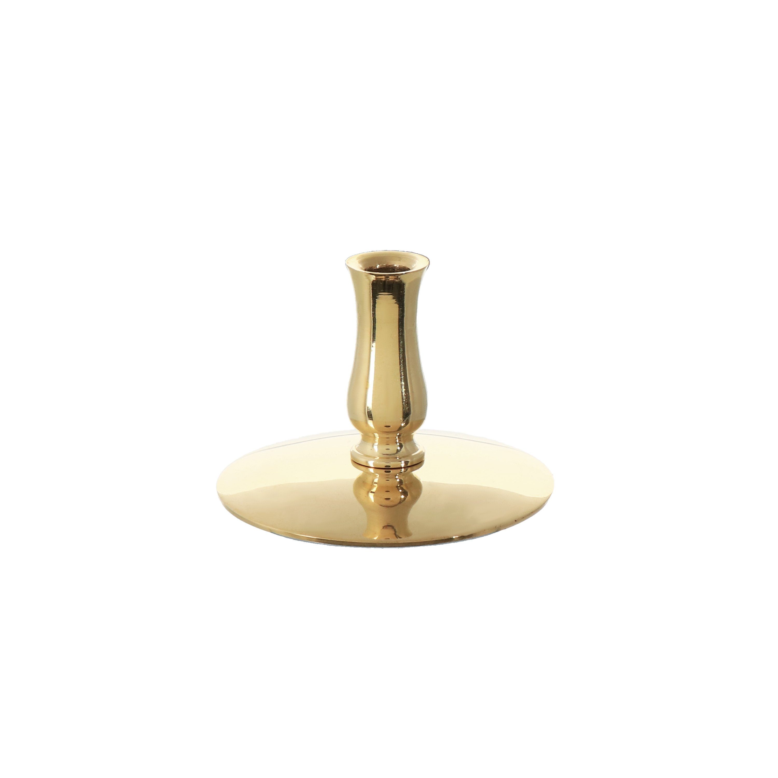 Messing-Kerzenleuchter – Goldfarben, Rund, Ø 9 Cm – Mit Dorn Für Kerzen Bis 7 Cm
