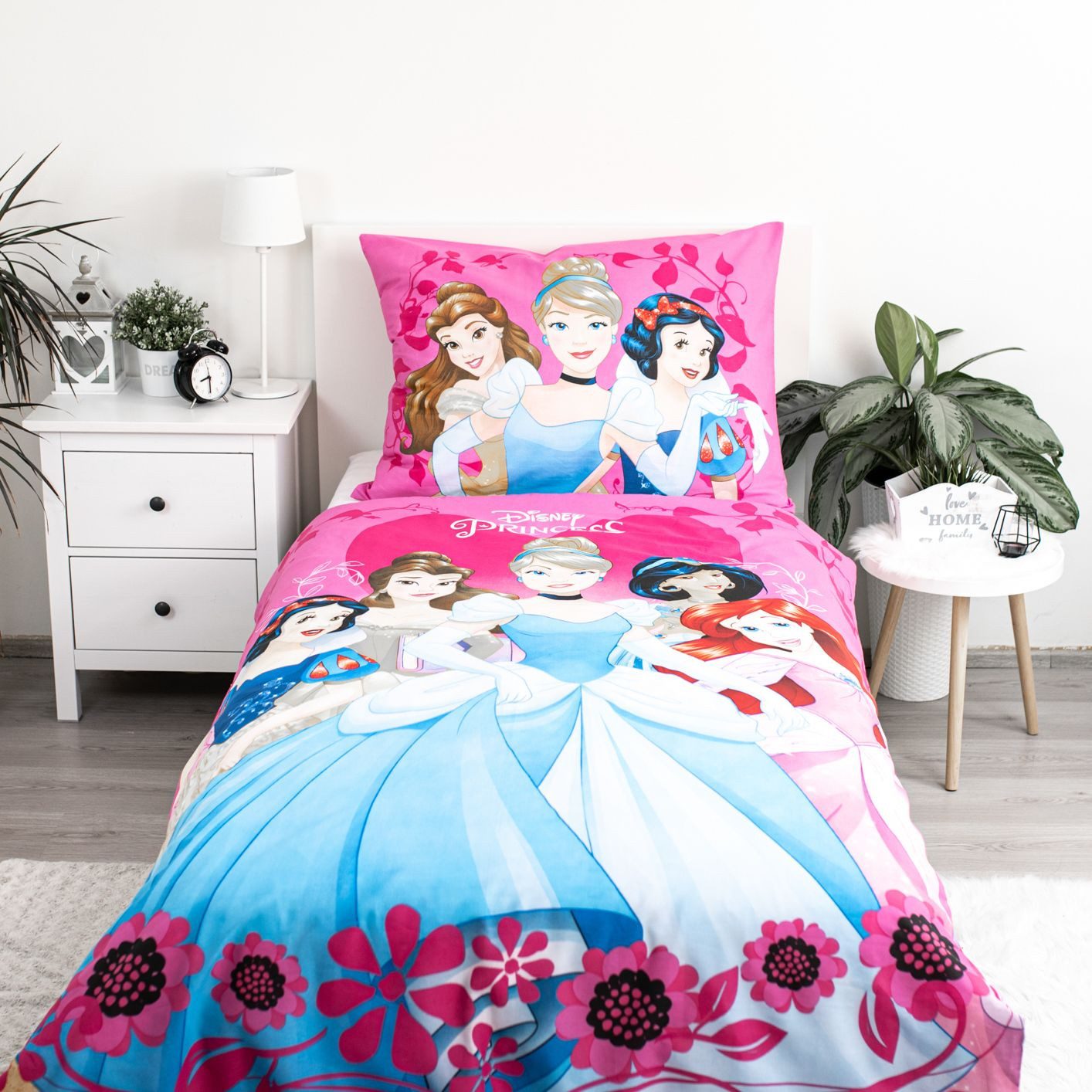 Disney Kinderbettwäsche Prinzessinnen Design Kuschelige Baumwolle, 140x200 cm & 70x90 cm – Bild 2 von 5