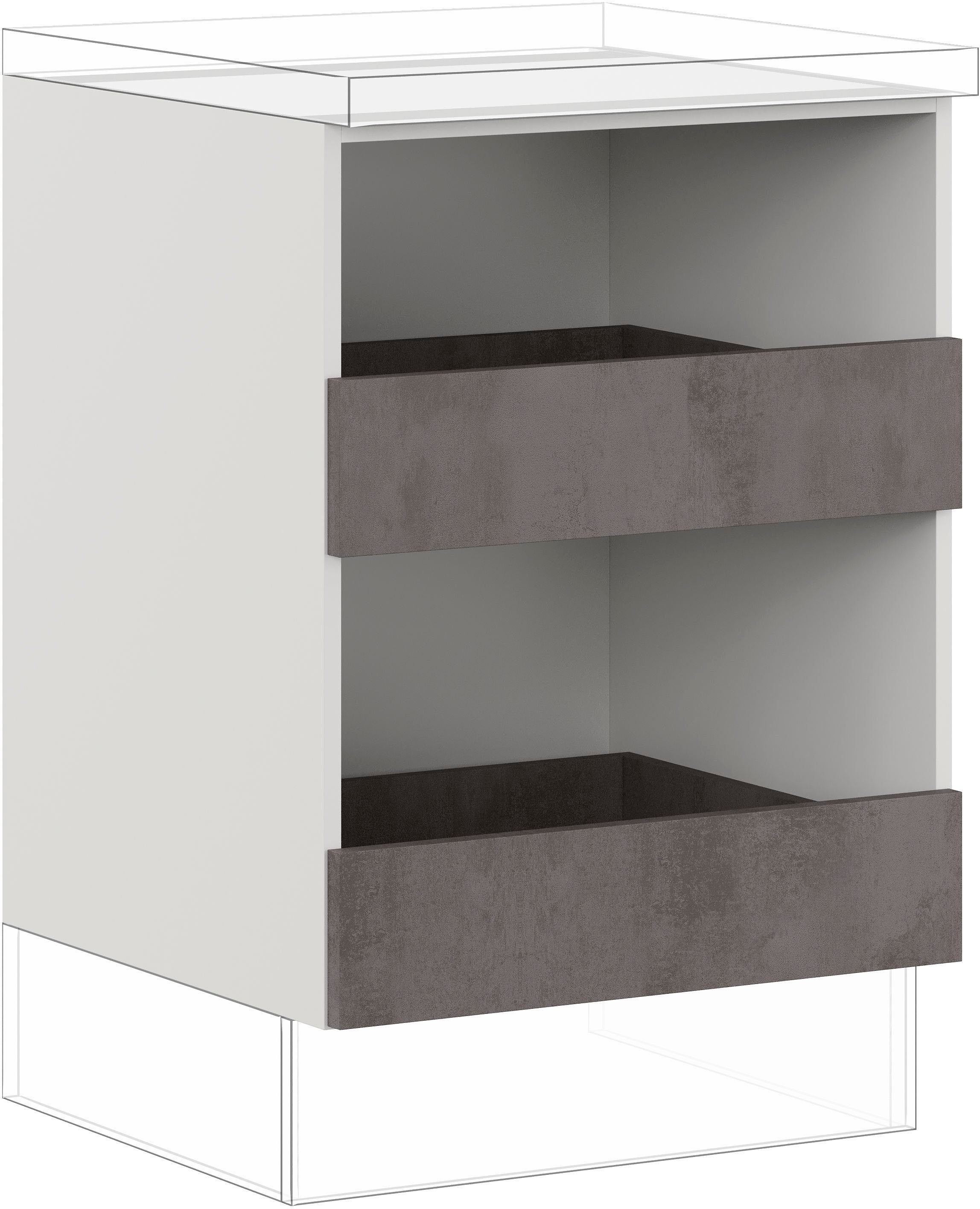 IMPULS KÜCHEN Unterschrank "Prag", Breite/Höhe: 60/72,3 cm vormontiert, mit Soft-Close, mit zwei Auszügen