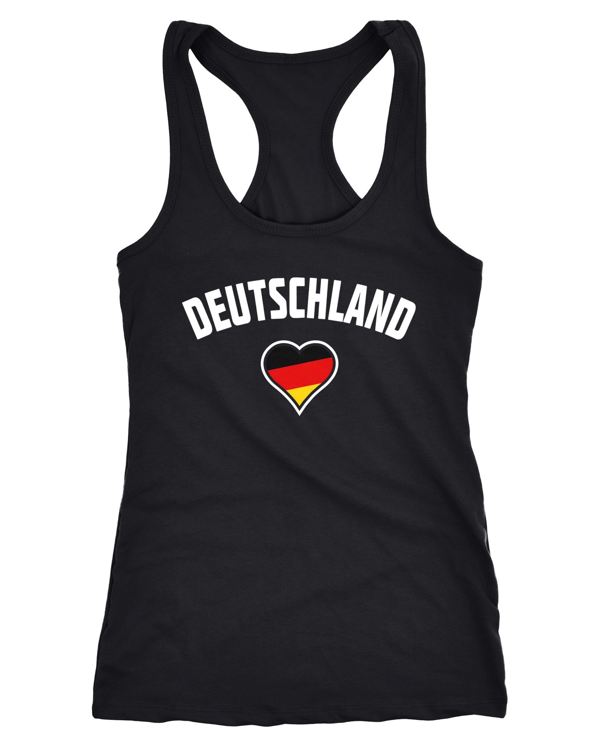 MoonWorks Tanktop Damen Tanktop Deutschland Herz WM Fußball Weltmeisterschaft 2018 World Cup Fan-Shirt Germany Moonworks®
