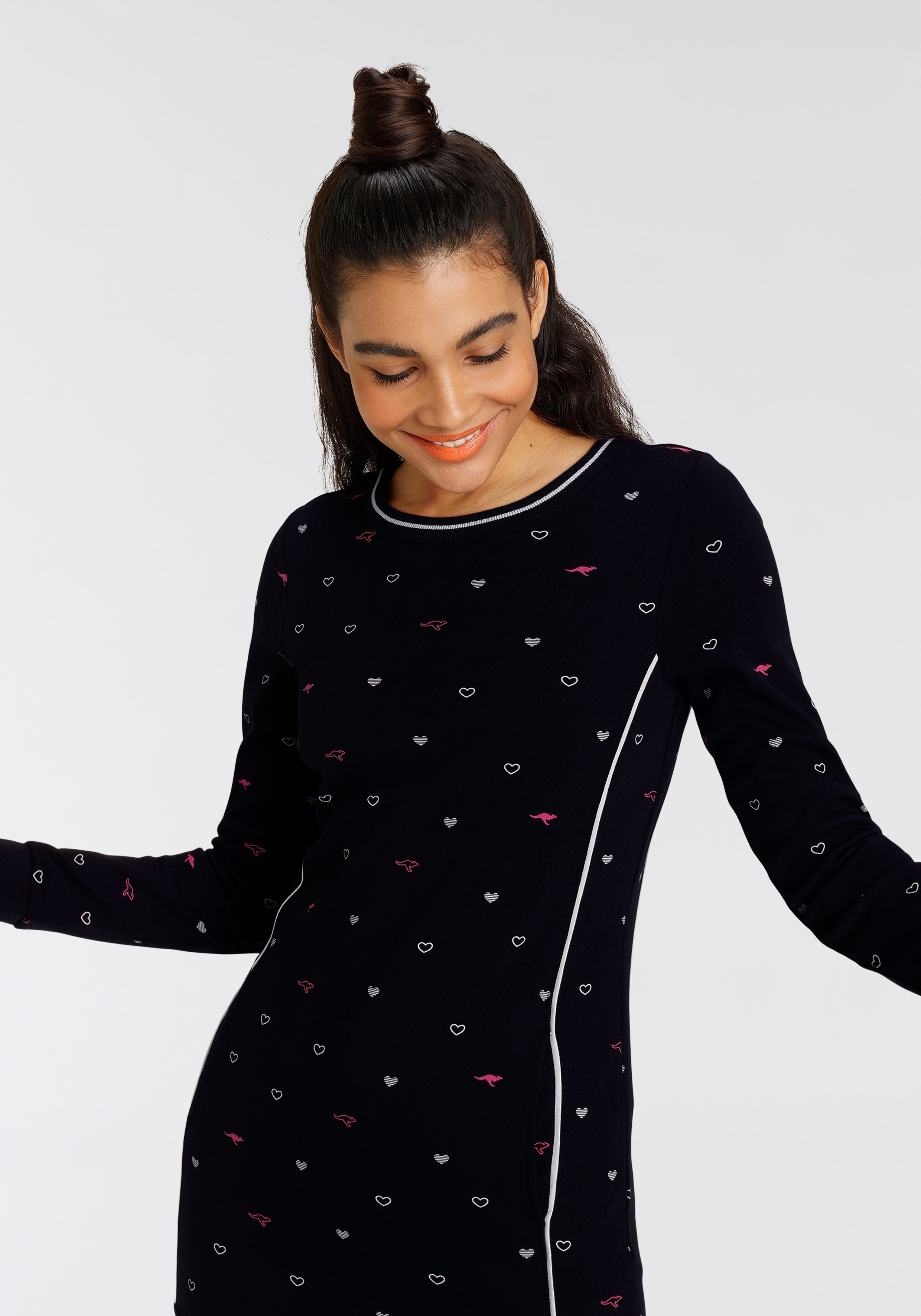 KangaROOS Sweater Langarm, figurbetont, aus Interlock-Baumwolle, günstig online kaufen