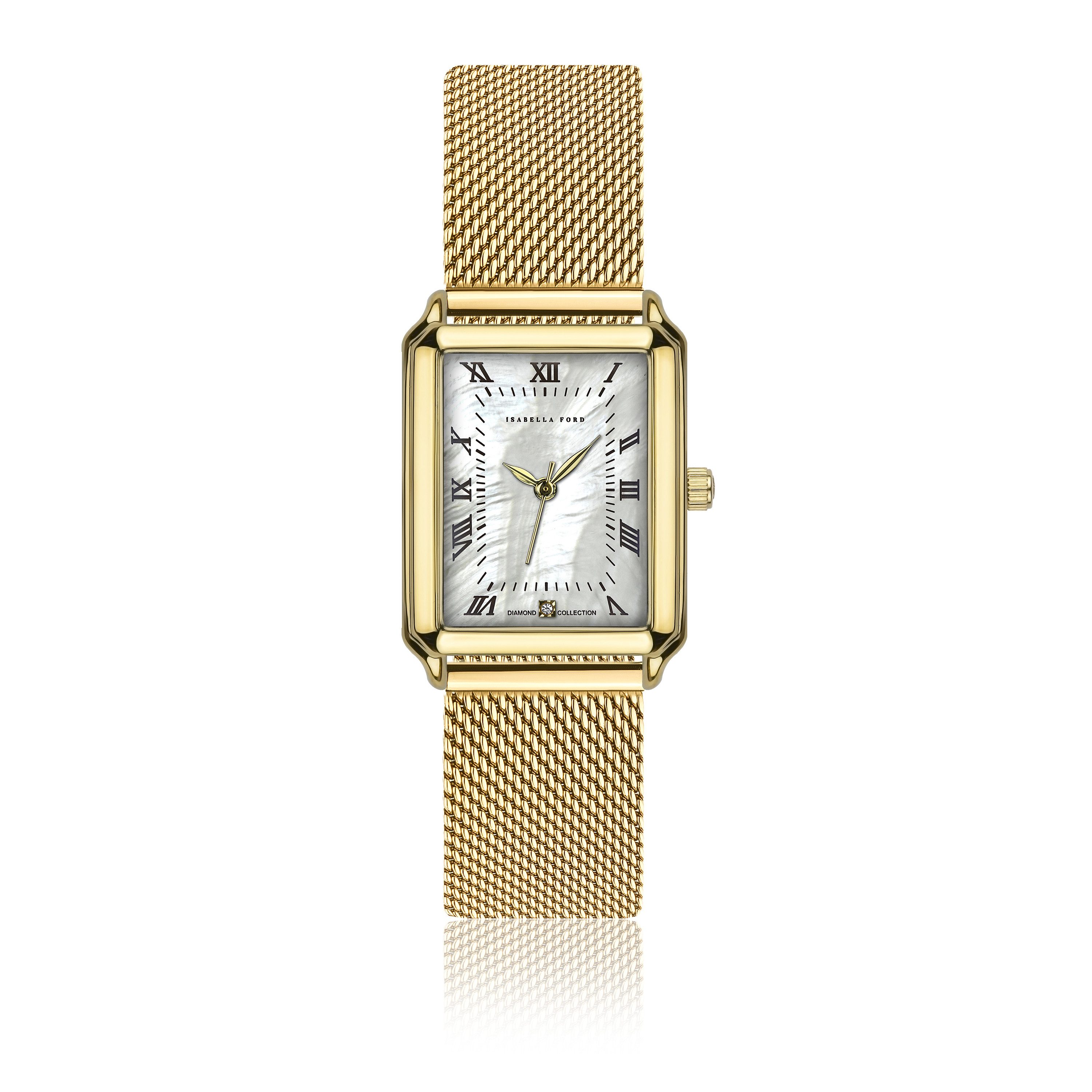 ISABELLA FORD Quarzuhr FG4-B038G Coralie Gold Mesh