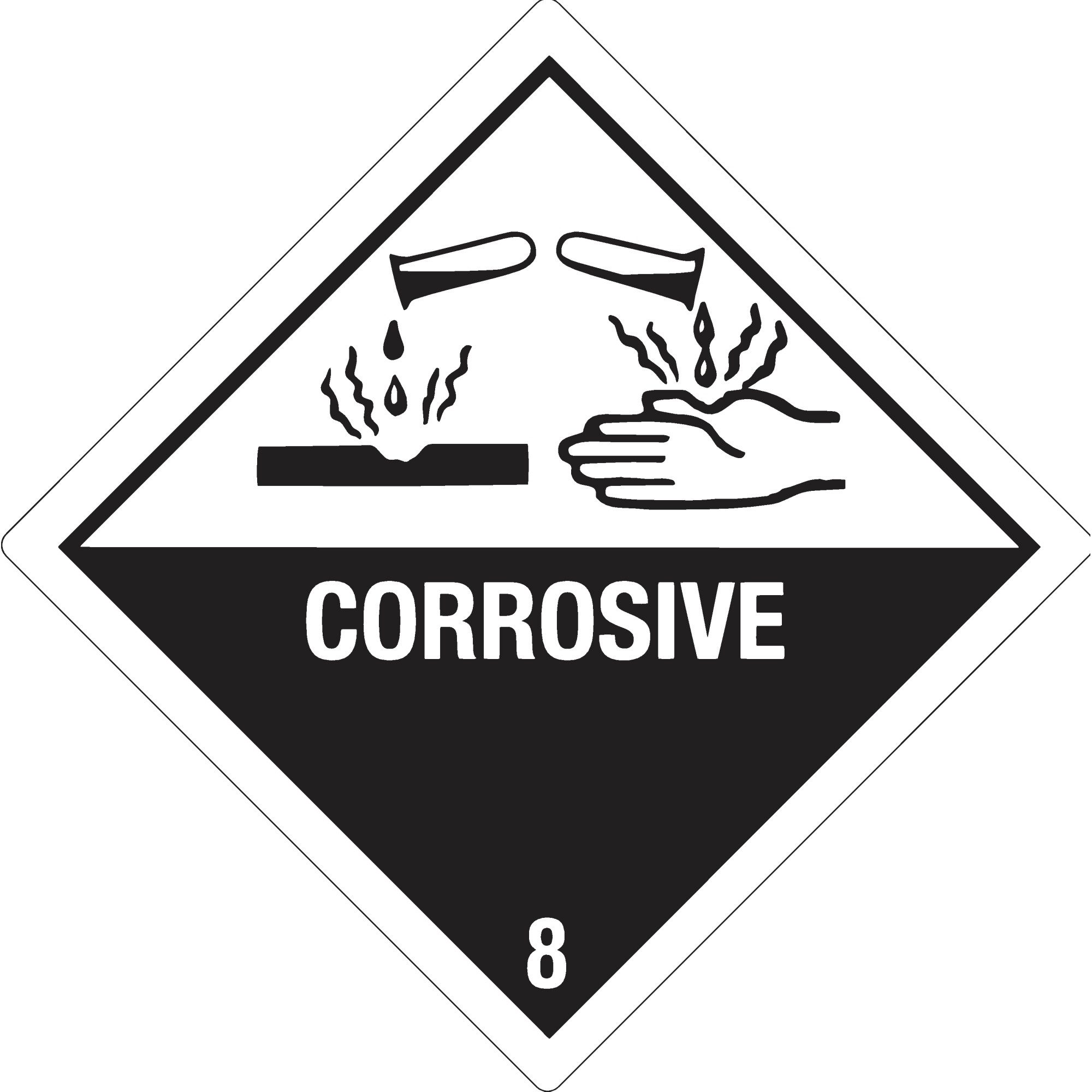 Etiketten Versandetikett DR234S1010 Kl.8 Corrosive 100x100mm 500 Stück