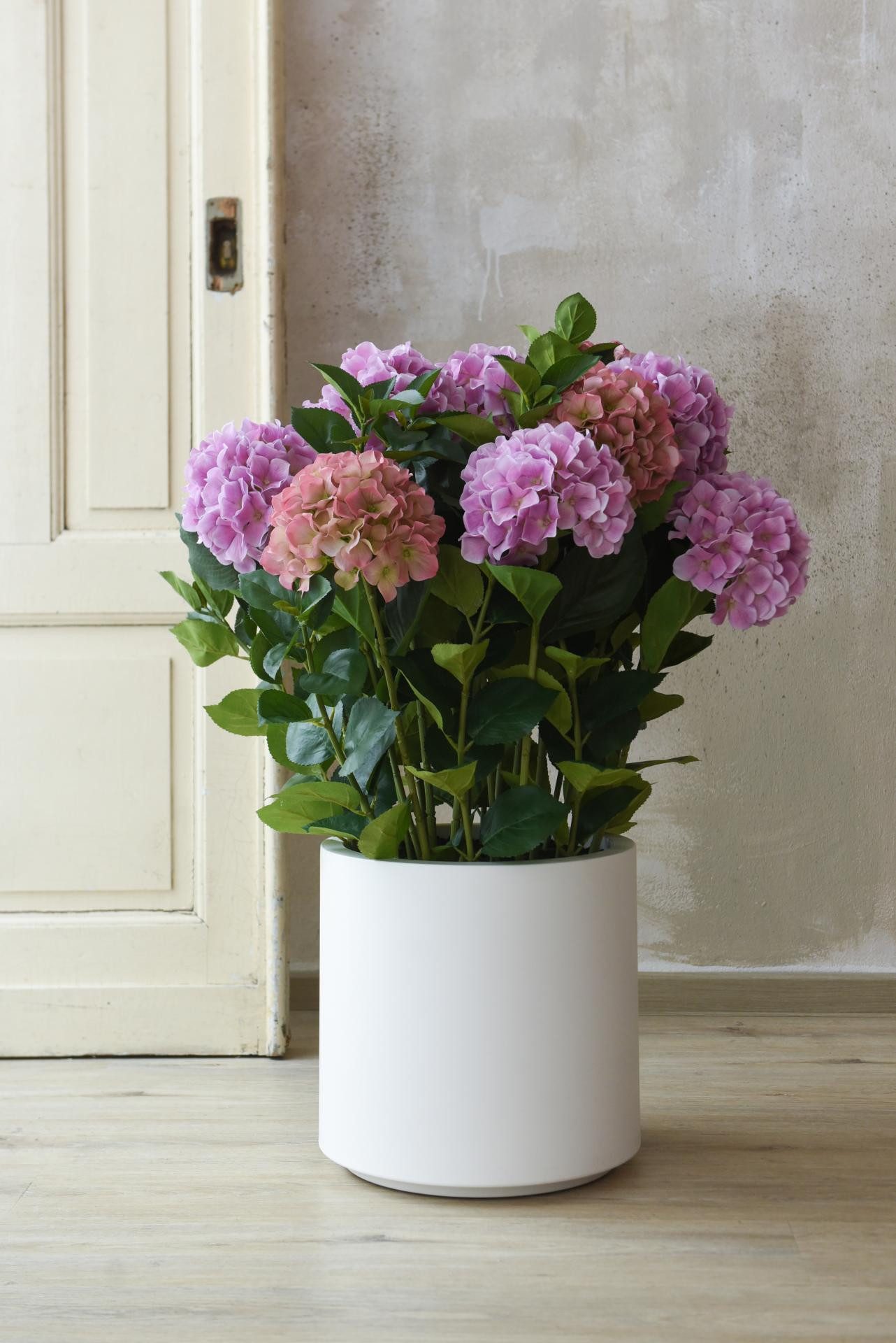 Kunstpflanze Kunststoff HYDRANGEA Rund - Rosa, günstig online kaufen