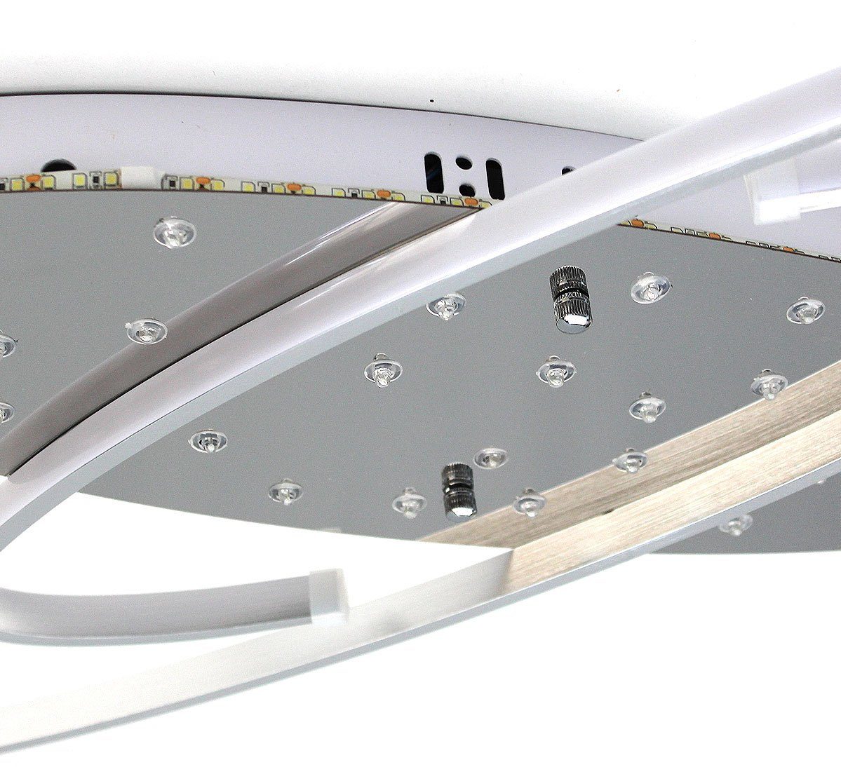 Lewima LED Deckenleuchte Tibro, XXL für Fernbedienung Farbwechsel oval, in 80cm LED mit Warmweiß, der Kaltweiß, Decke Deckenlampe Subbeleuchtung Stufenschaltung Hauptbeleuchtung mit Sternenhimmel und RGB in