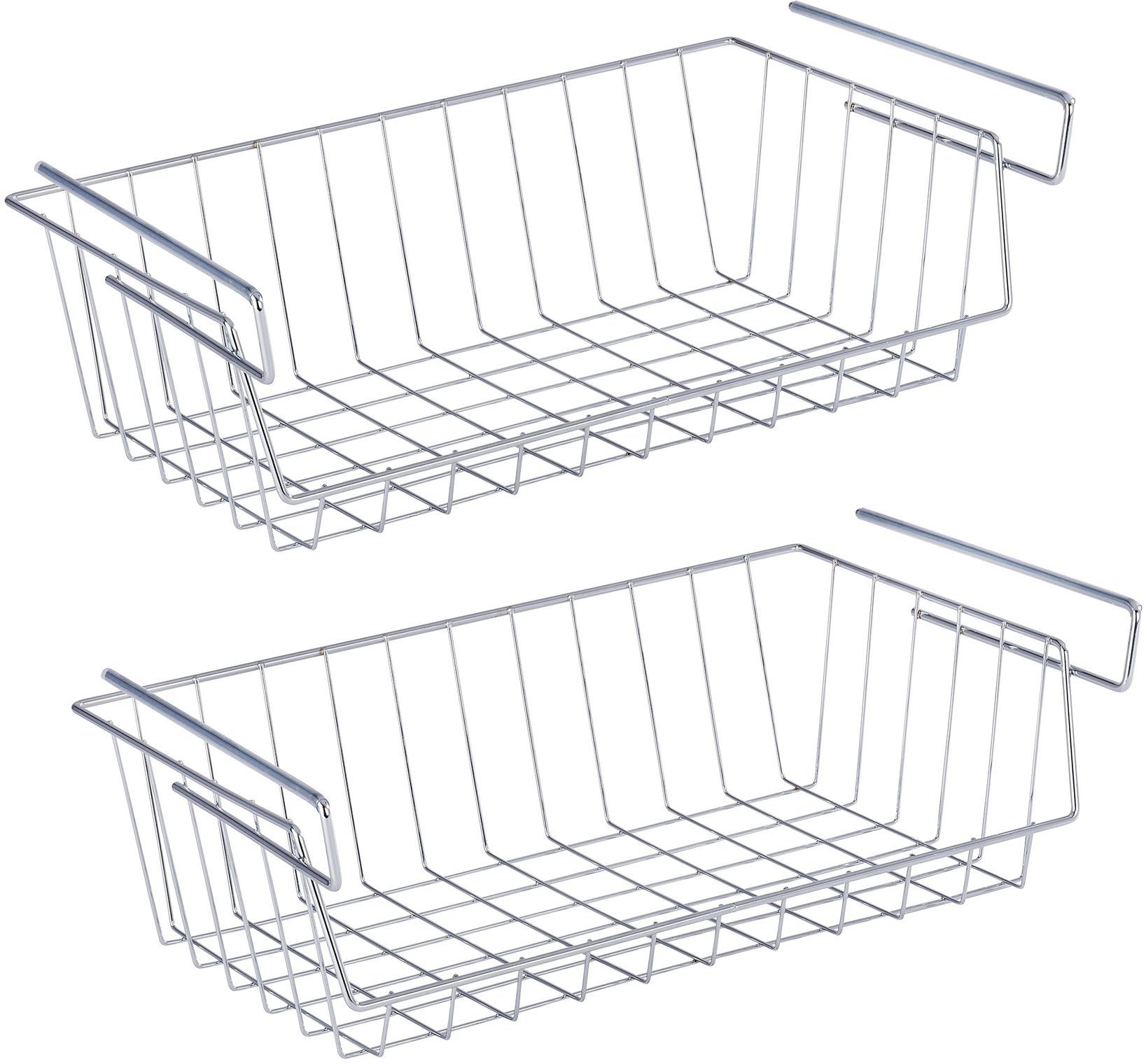 WENKO Einhängekorb (Set, 2 St), Metall mit Anti-Rutsch-Gummierung