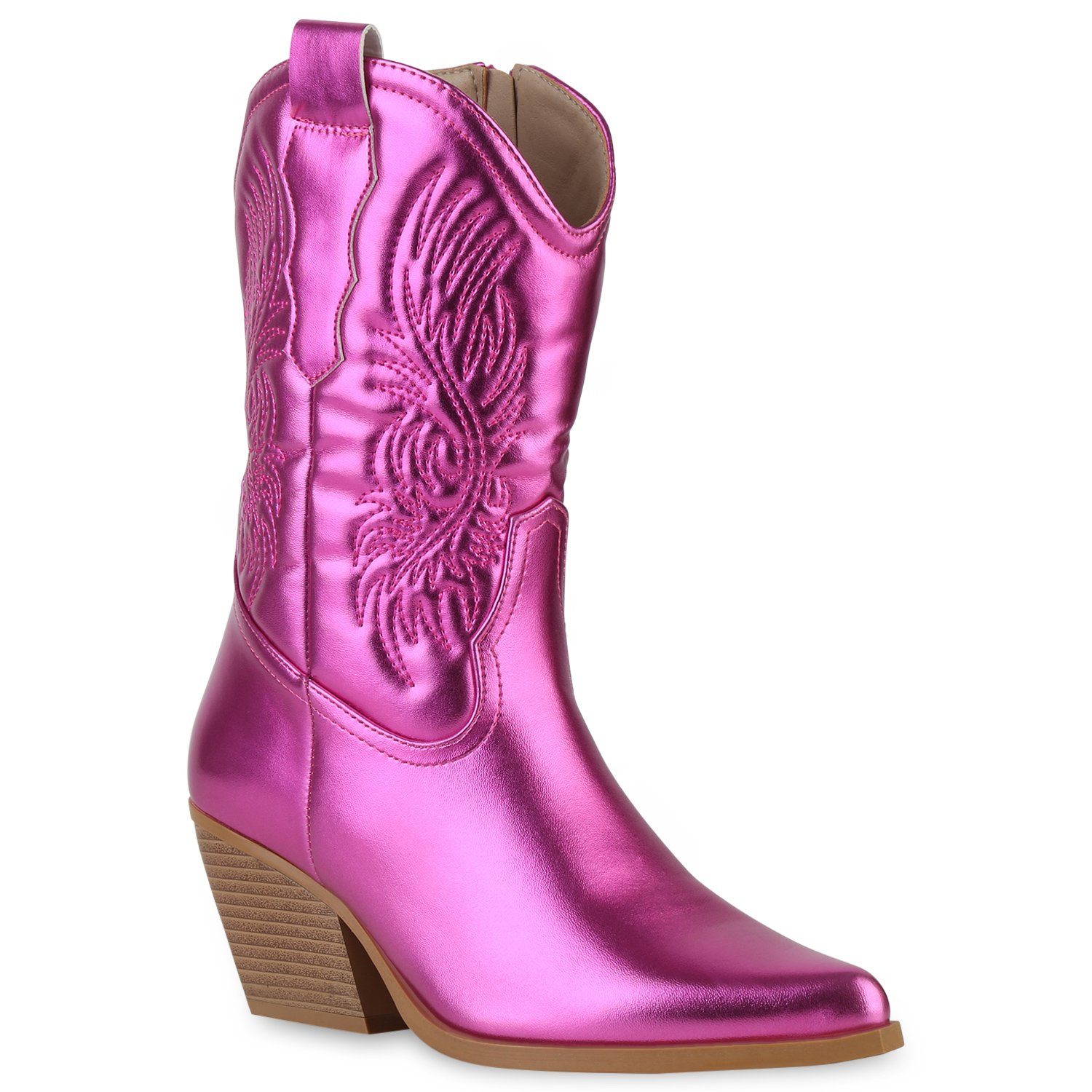 Cowboy Fuchsia Boots 840253 Schuhe VAN HILL Metallic