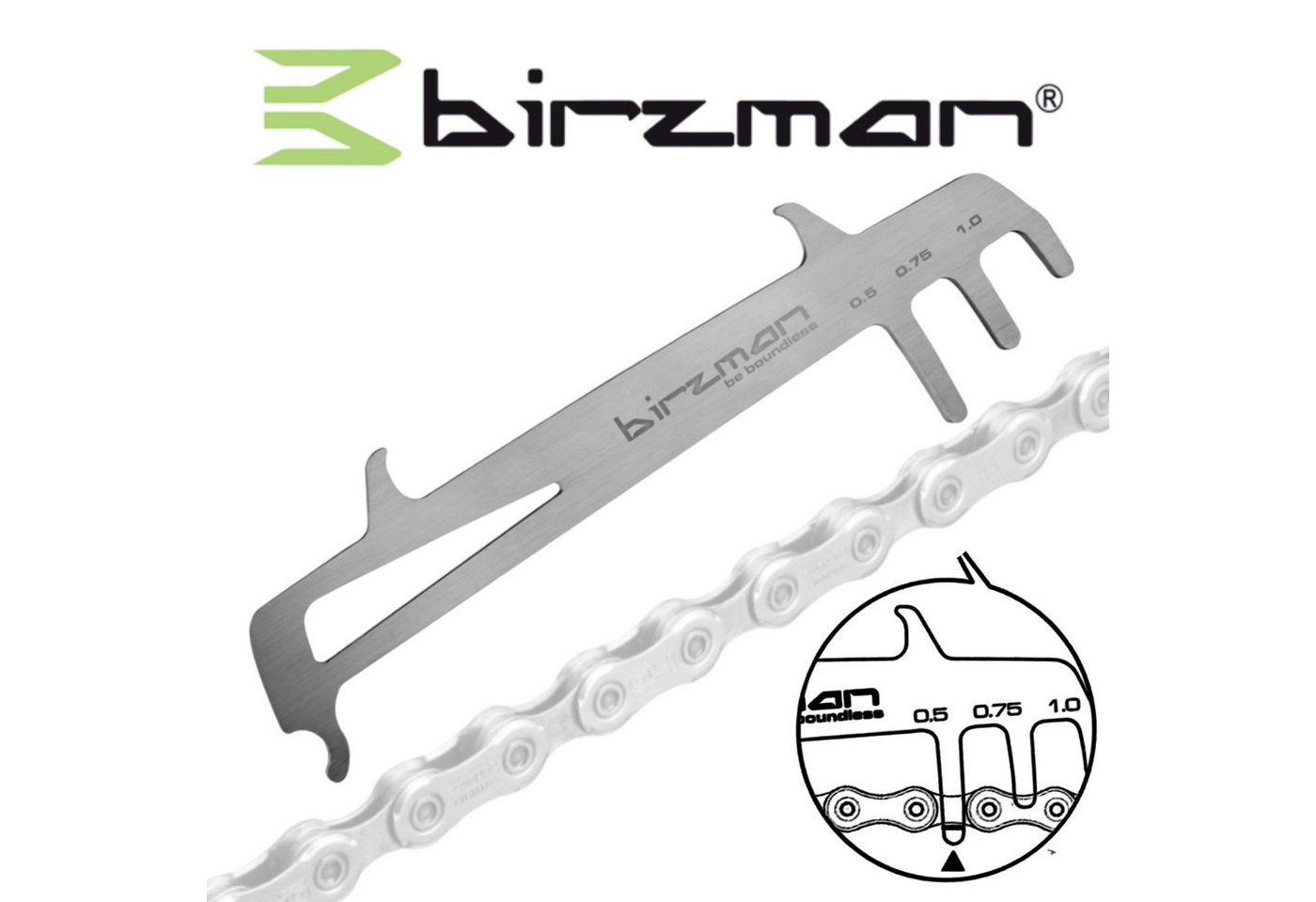 Birzman Fahrrad-Montageständer Birzman Kettenmesslehre für Fahrrad MTB E-Bike Road Verschleiß Service