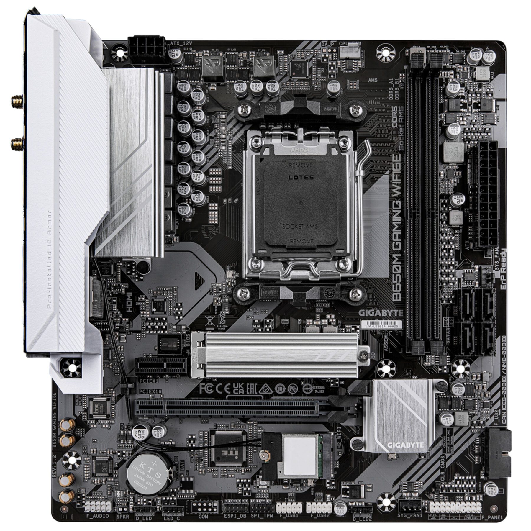 Gigabyte B650M GAMING WIFI6E Mainboard - AMD Ryzen 9000 Serie CPUs, 5+2+2 Phase Mainboard