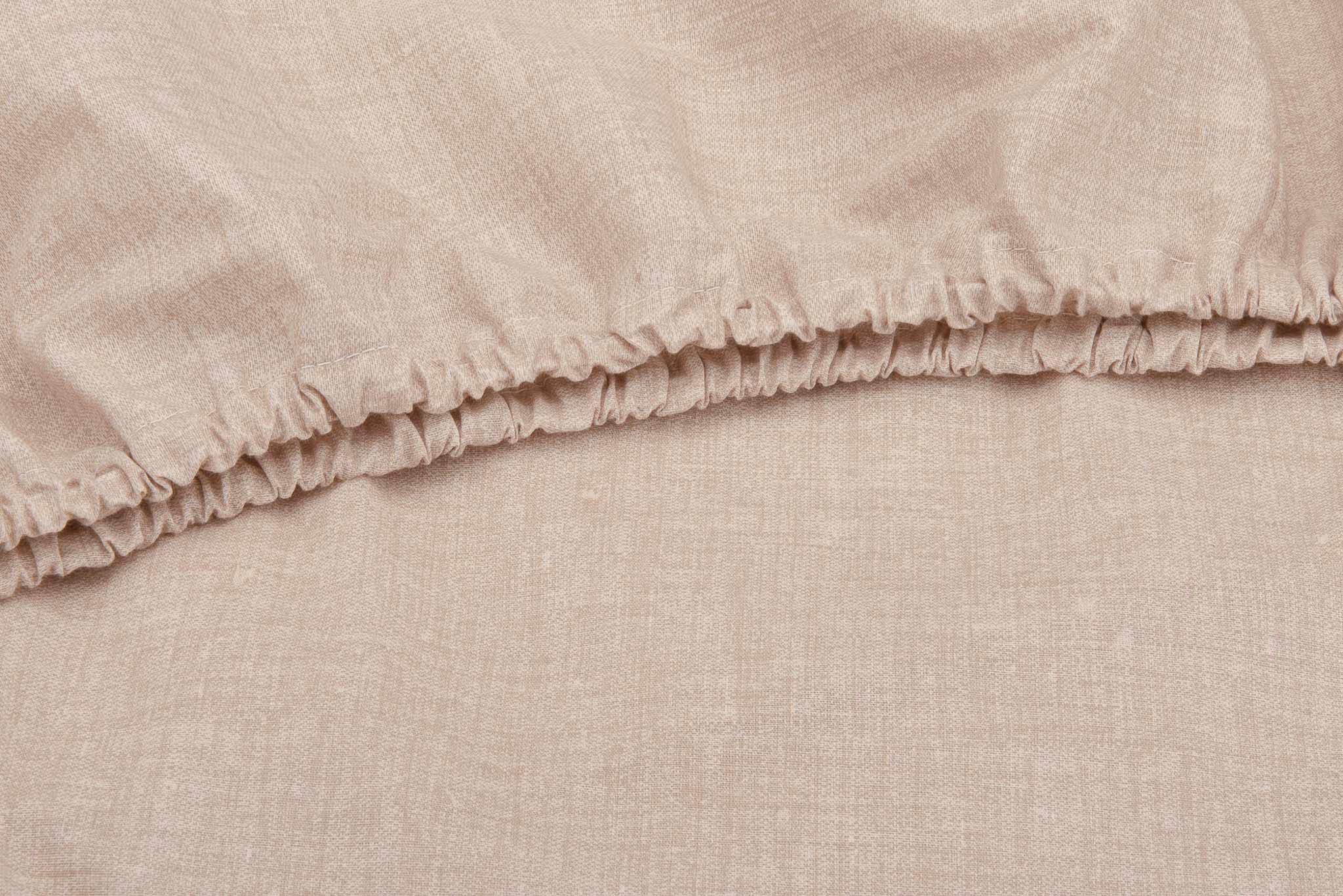ZO HOME Spannbettlaken Lino, Renforcé, Gummizug: rundum, (1 Stück), Laken aus 100% Baumwolle, Leinen Optik, Print, Betttuch ab 90x200