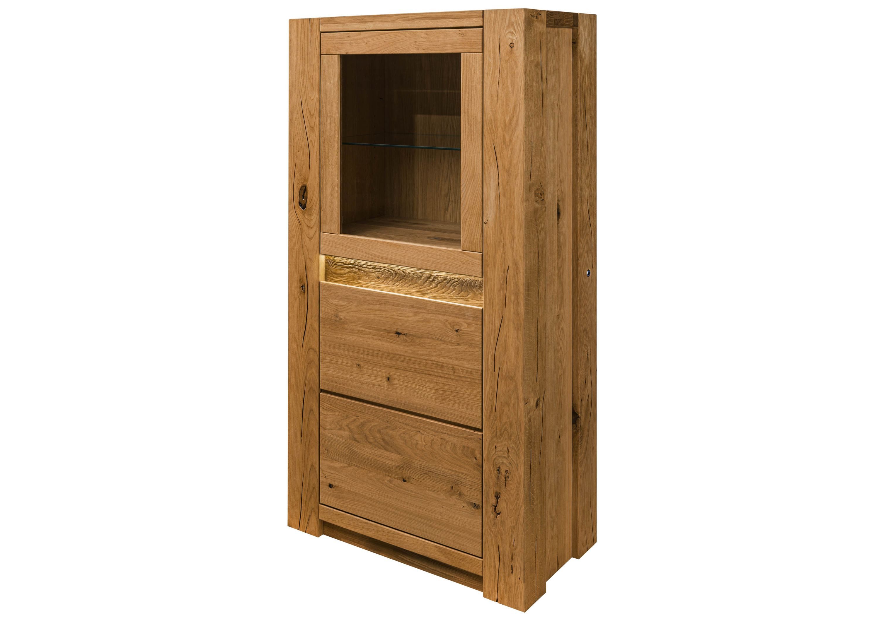 Massivmoebel24 Highboard KENT (Massivholz), Wildeiche 73x40x142 braun geölt KENT #306