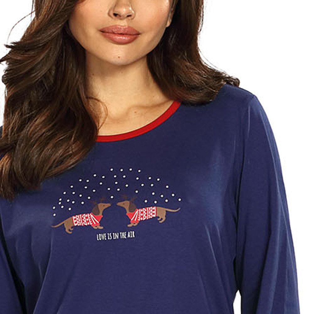 comtessa Nachthemd Cosy Winter (Set, 1-tlg., 1-teilig) Damen Sleepshirt ca.95cm lang Langarm Baumwolle auch große Größen