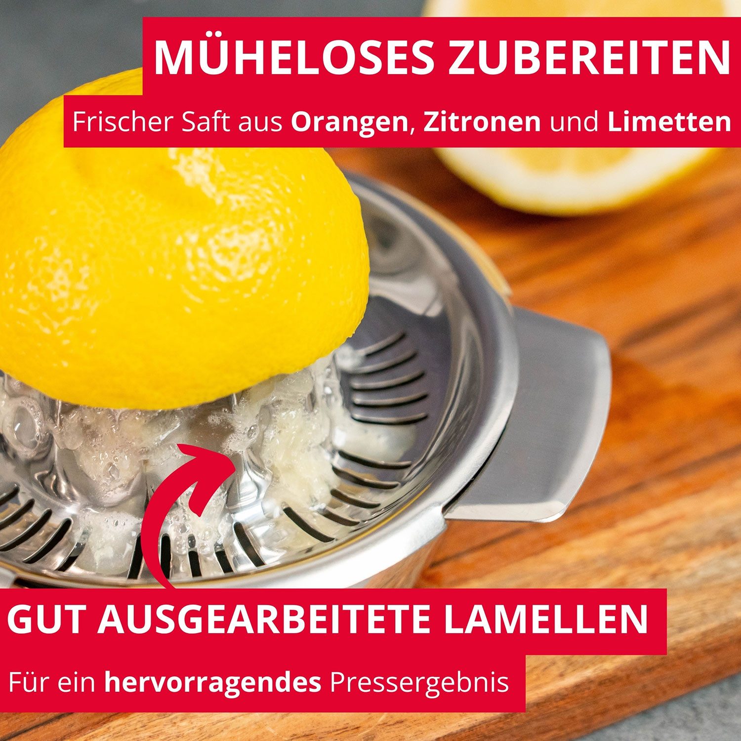 WESTMARK Zitruspresse 350 ml, Rostfreier Edelstahl, mit Behälter