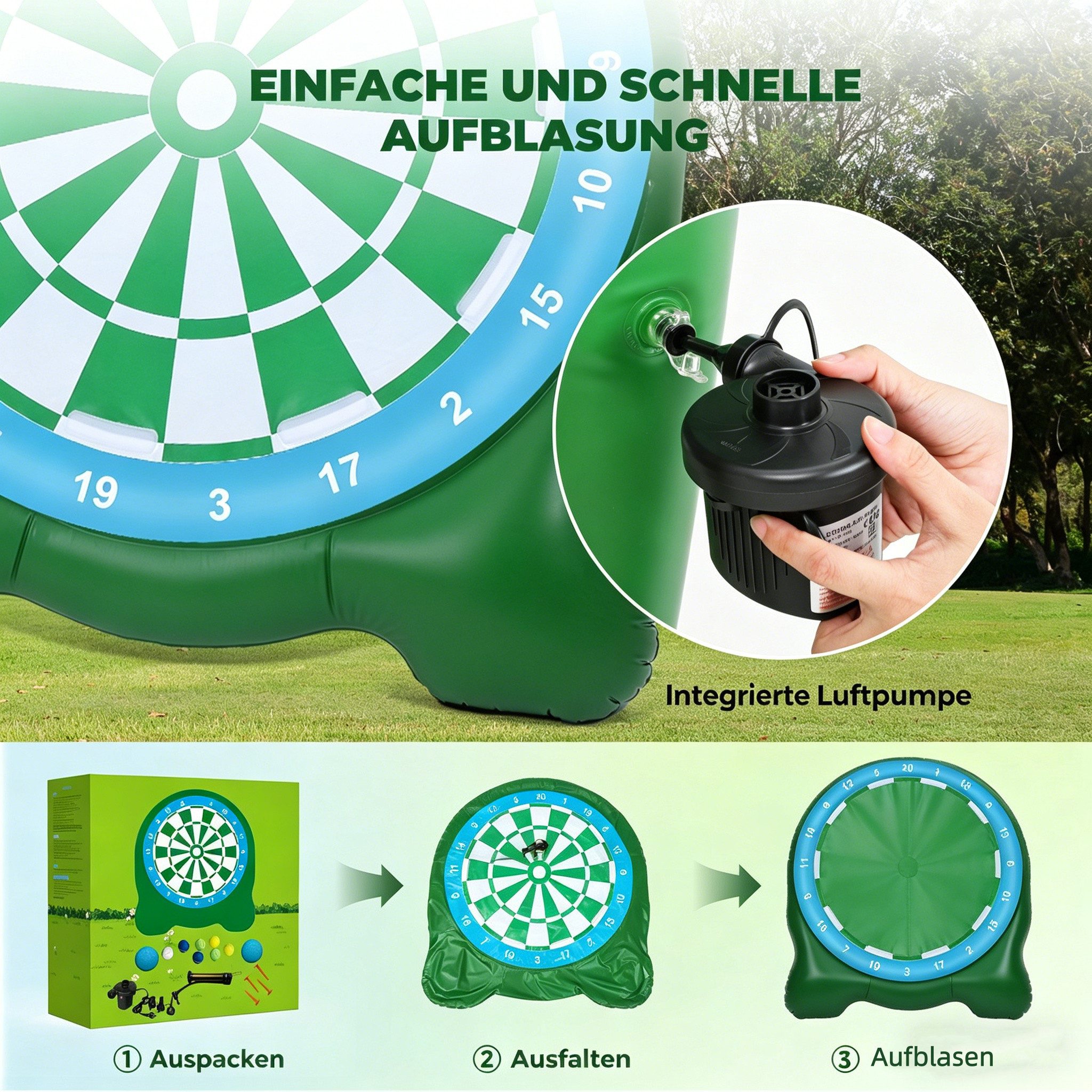 GARRYFIZH Golf-Abschlagmatte Golf Trainingsmatte 150x120cm rutschfest Abschlagmatte Set, Große Übungsmatte, Robust, Indoor/Outdoor, Komplett-Set