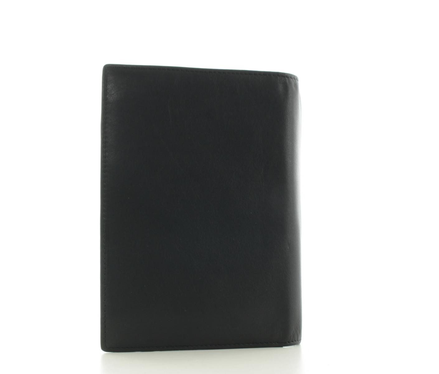 Maître Geldbörse Unisex Kreditkartenhülle Leder Black (1-tlg), grosszügige Fächer