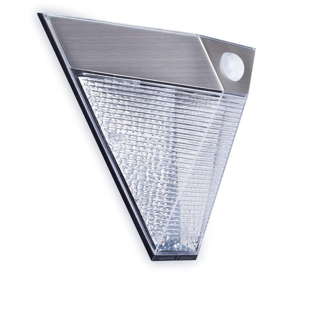 smartwares LED Außen-Wandleuchte Solar Wandleuchte, LED fest integriert, Außenleuchte mit Bewegungssensor, silber