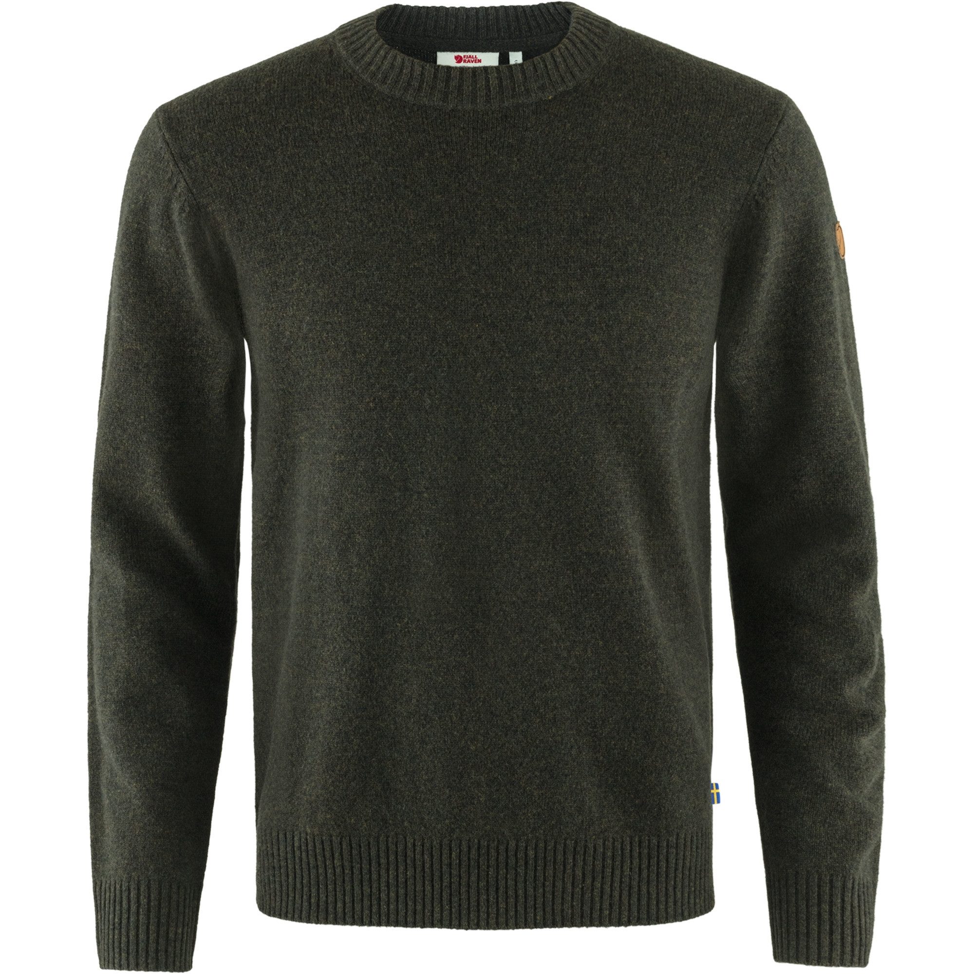 Outdoorhemd FJÄLLRÄVEN Övik Round-Neck Sweater M Dark Olive L