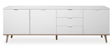 Finori Sideboard Kommode Sideboard Oslo, Skandinavisch, weiß / Sonoma Eiche